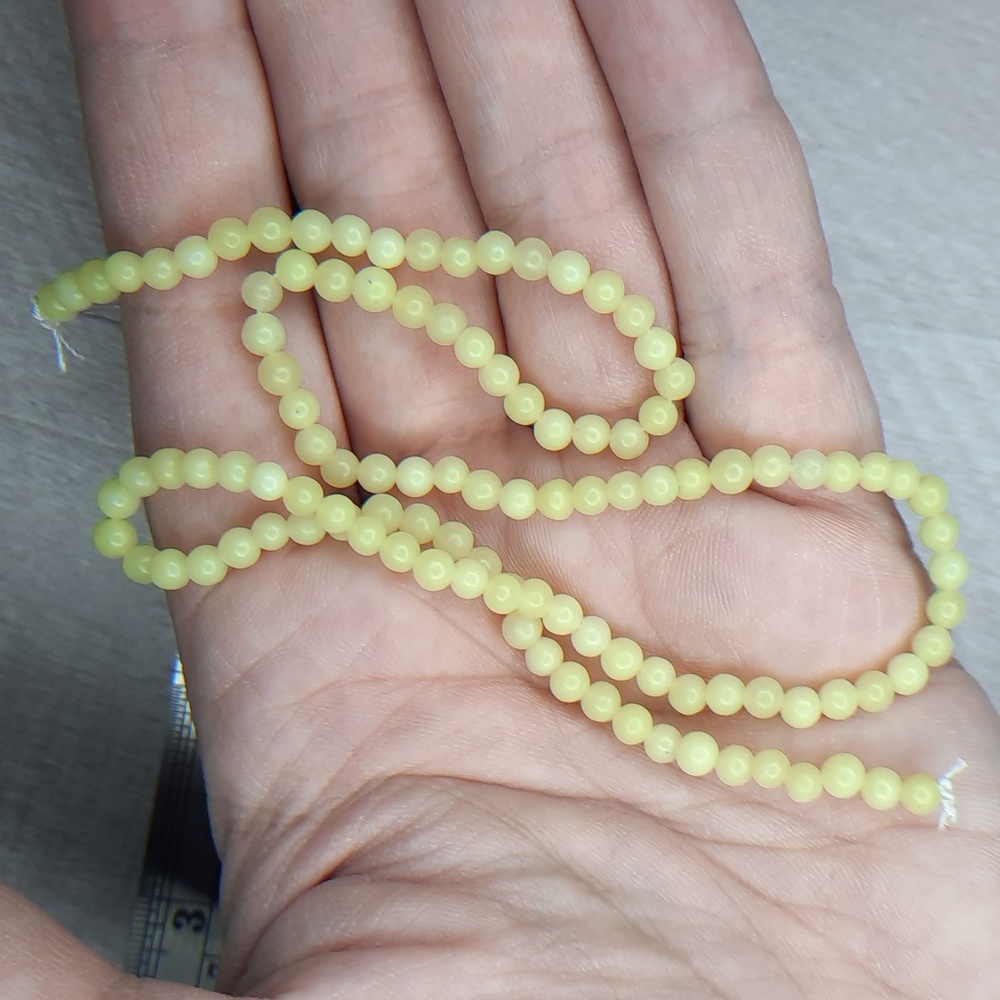 #4- 4mm Lemon Jade 15-inch Strand